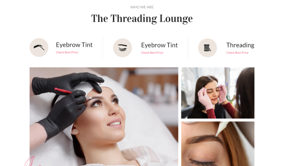 Eyebrows R Us website design