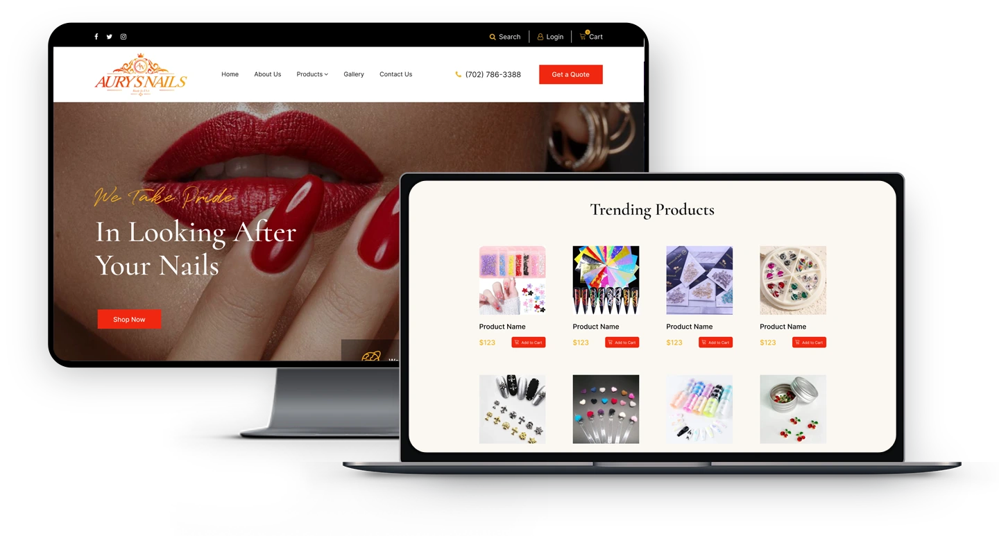 Aurys Nails e-COMMERCE project 